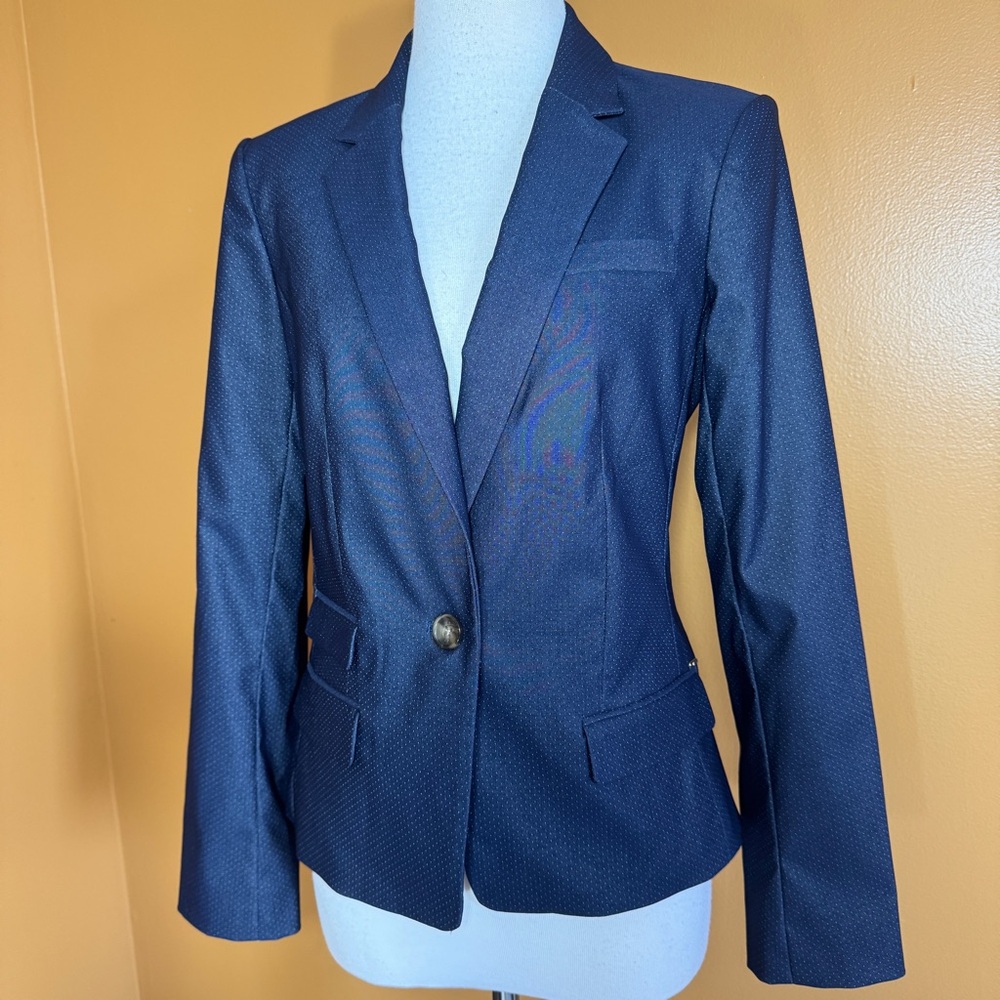 NWT Donna Karan New York Dark Navy Blazer Jacket Women’s Sz 6 Business Casual.